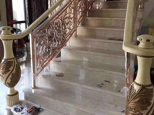 宾馆铝艺雕刻镂空精美楼梯护栏众钰订制