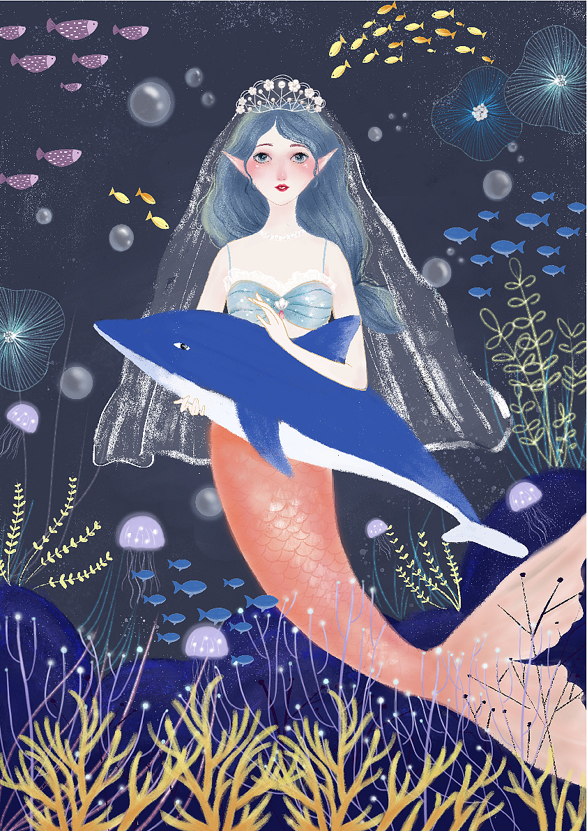 《海的女儿》（图ZMjA3MDk3NzY4） - 创作习作 - 站酷设计师鱼小馨原创素材 - 站酷ZCOOL