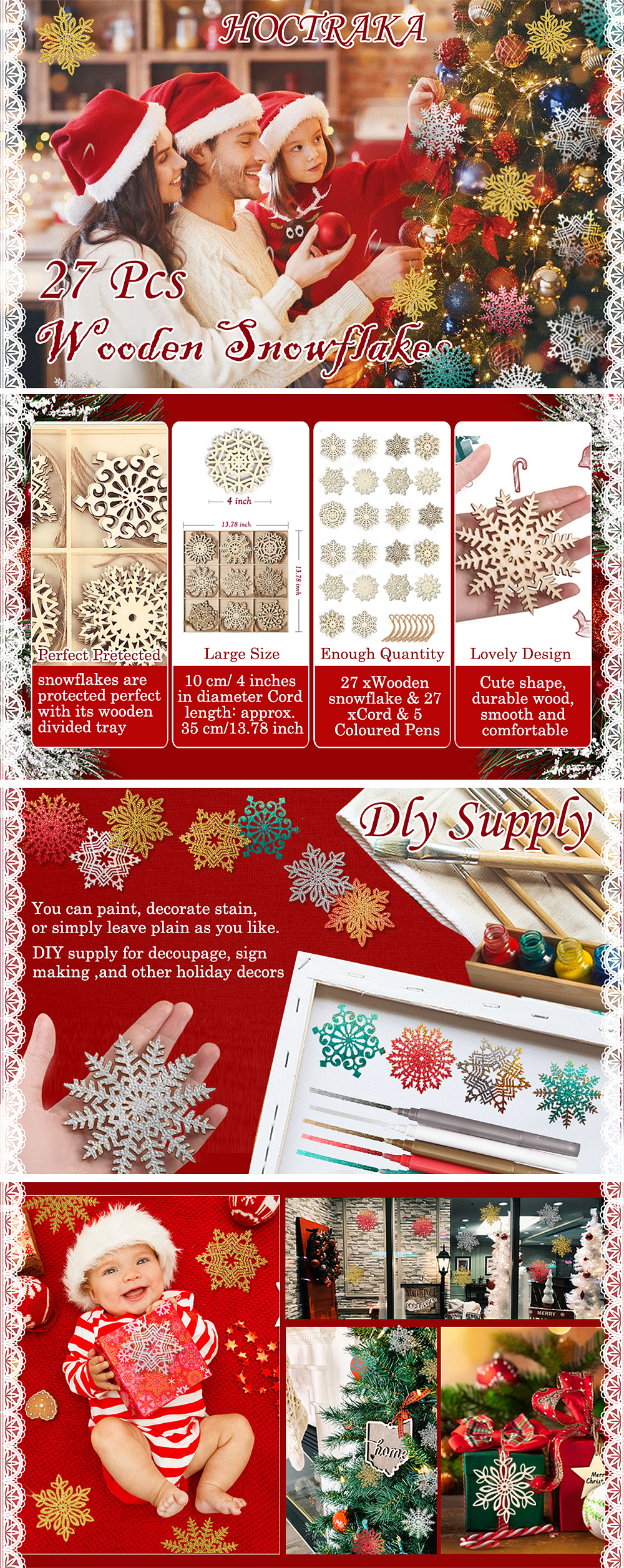 亚马逊-圣诞木片装饰-A+详情页