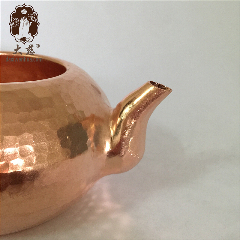 纯手工锻打抑菌铜紫铜壶650mL