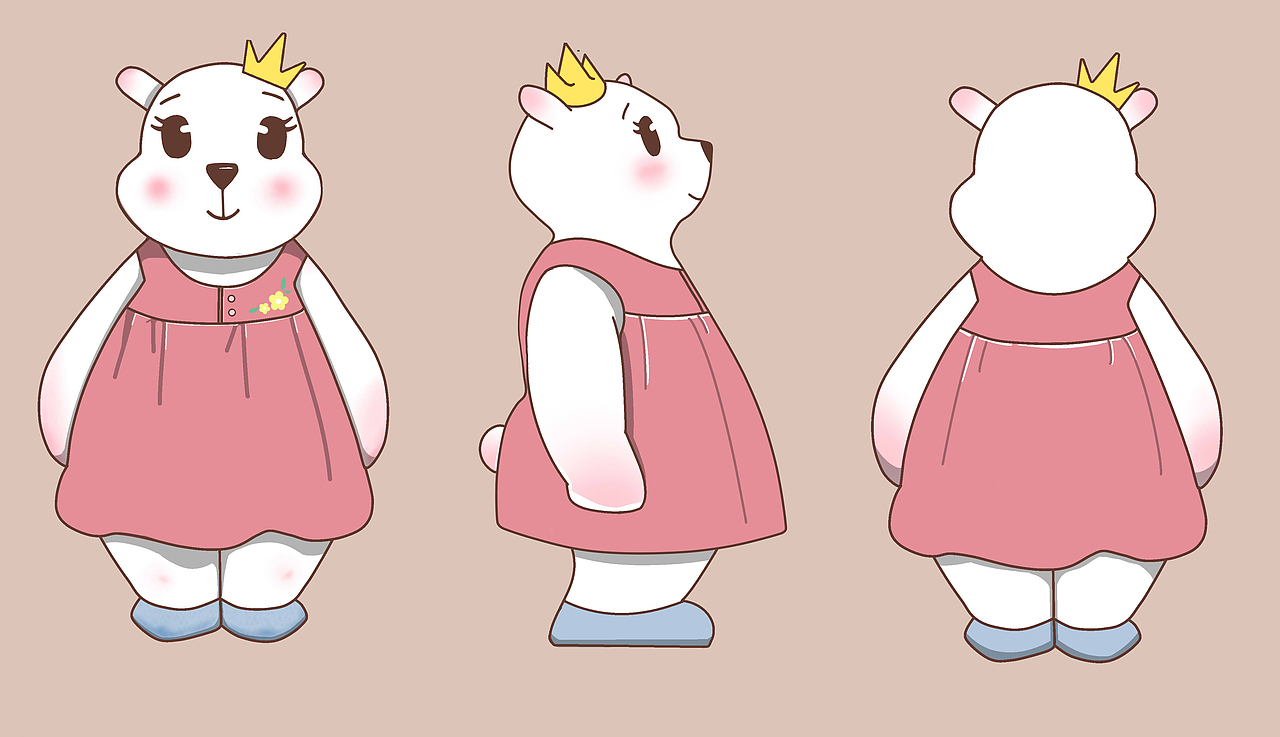 可爱熊妹妹三视图