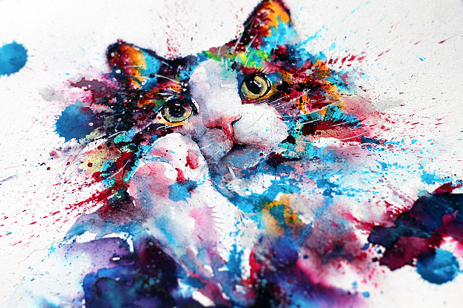 水彩下的貓青年...（圖ZNDI5NDQwMDg=） - 商業(yè)插畫 - 站酷設(shè)計師lvireland原創(chuàng)素材 - 站酷ZCOOL