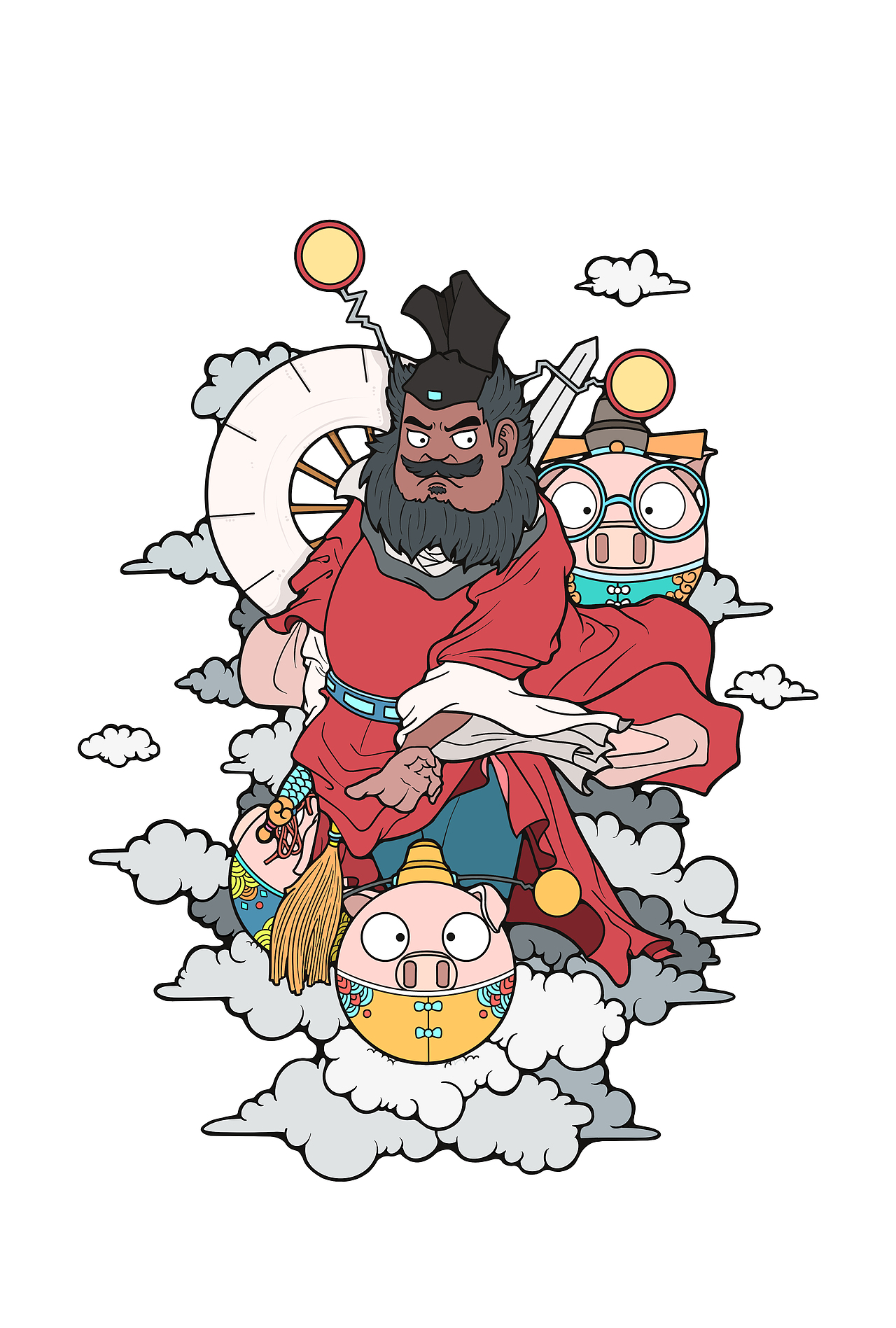 钟馗猪年形象（图ZMTQ1ODEwOTQ4） - 创作习作 - 站酷设计师冻粉原创素材 - 站酷ZCOOL