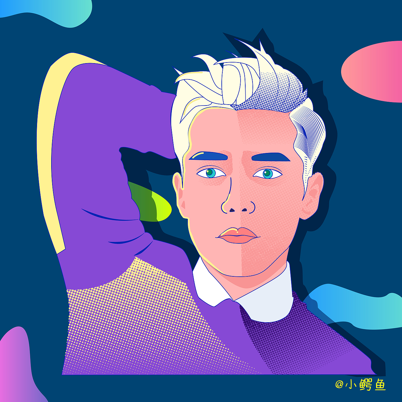 头像插画（图ZODI4MzM5NjQ=） - 闪屏/壁纸 - 站酷设计师小鳄鱼哎原创素材 - 站酷ZCOOL