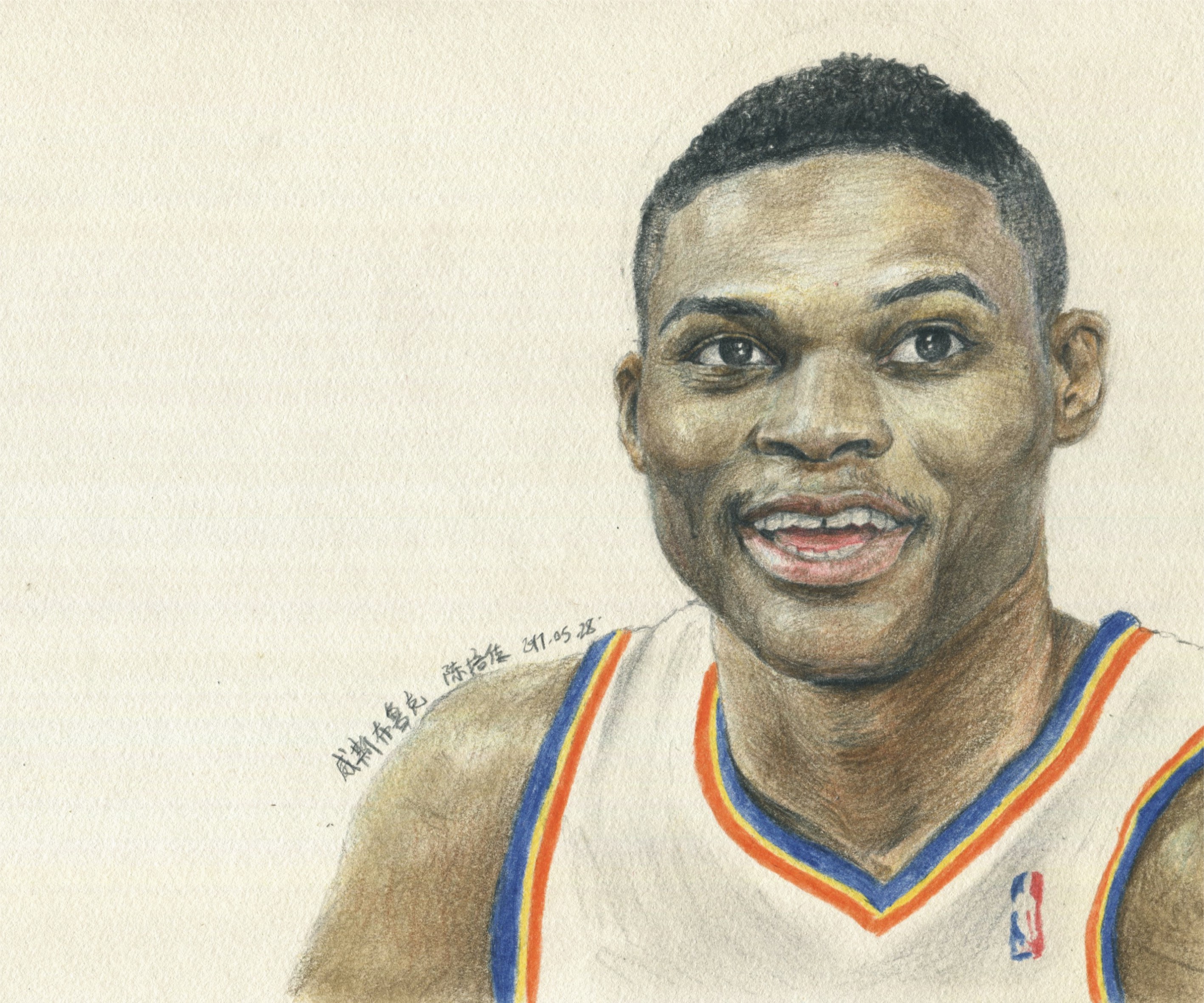 彩铅手绘篮球明星|纯艺术|绘画|朝画 - 原创作品 - 站酷 (zcool)