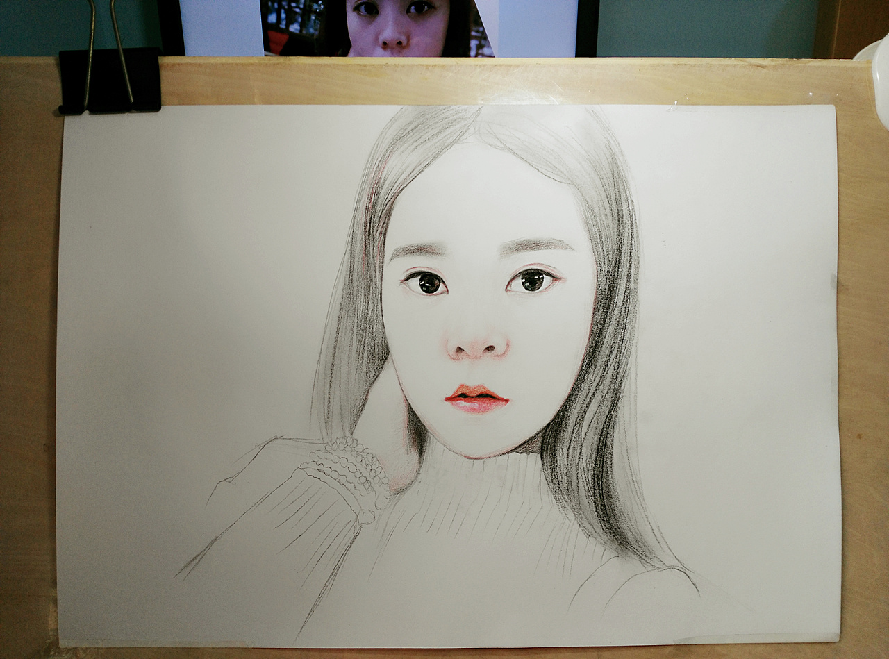 彩铅肖像画---叶青(过程)