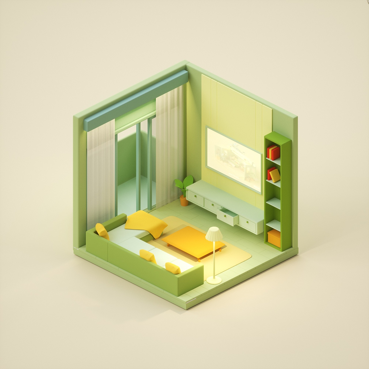 牛油果小房间|三维|场景|一只酥酥 - 临摹作品 - 站酷 (zcool)