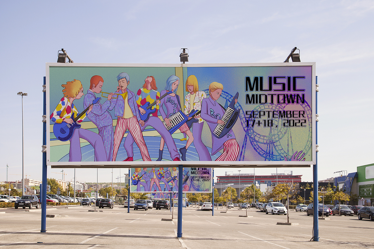 Music Midtown 音乐节海报（图ZMzE2MTA3OTg4） - 商业插画 - 站酷设计师几何效应原创素材 - 站酷ZCOOL