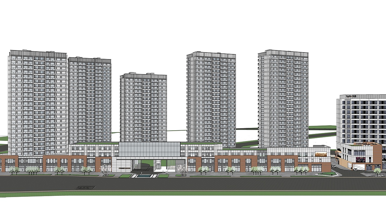 华润置地商业住宅公寓综合体SU模型下载