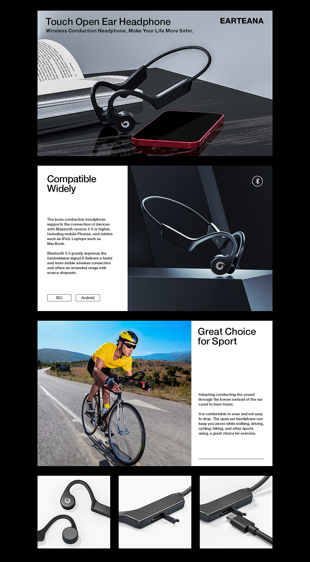 Amazon Details # Bone conduction earphone