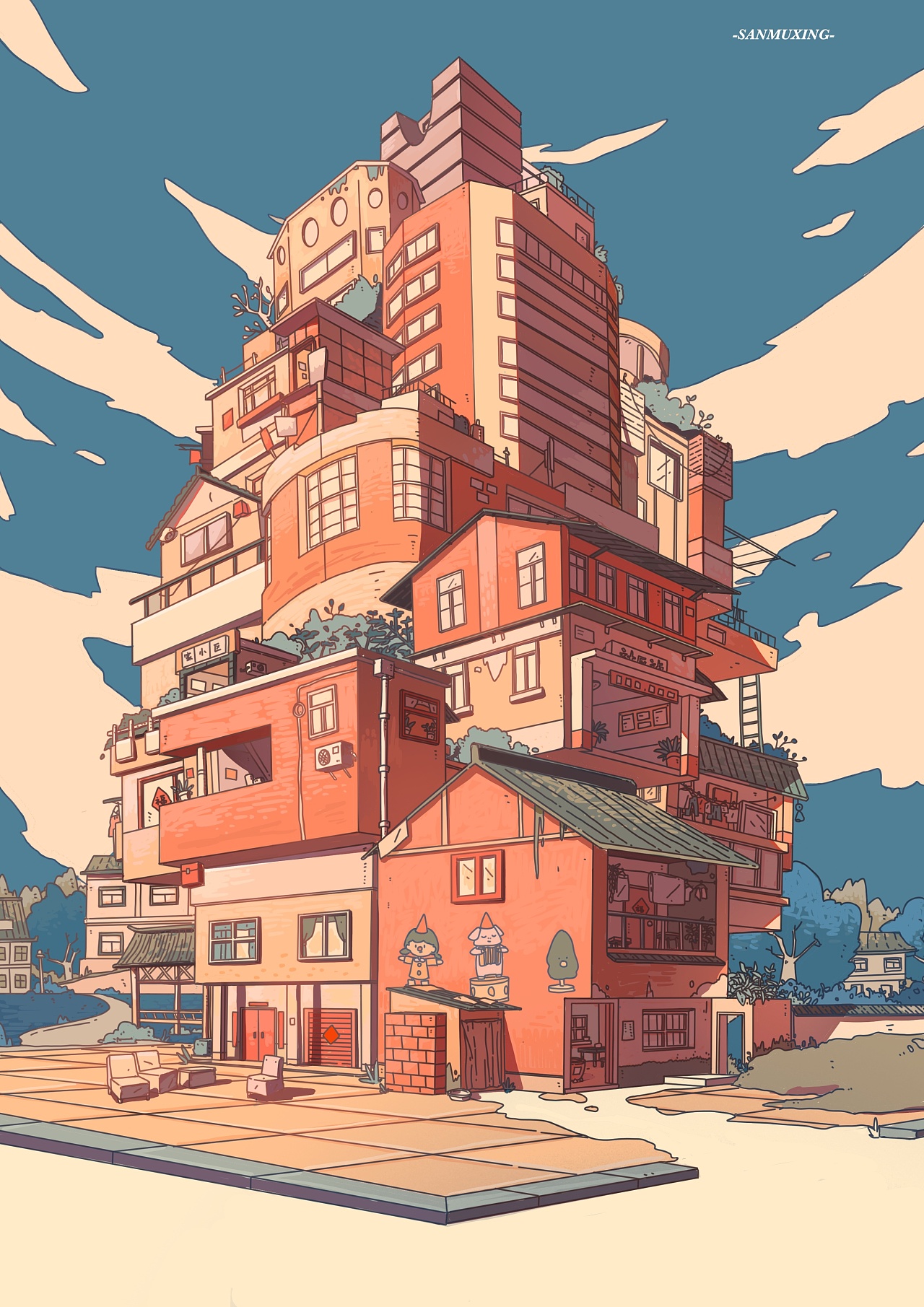 1号楼|插画|商业插画|三目幸 - 原创作品 - 站酷 (zcool)