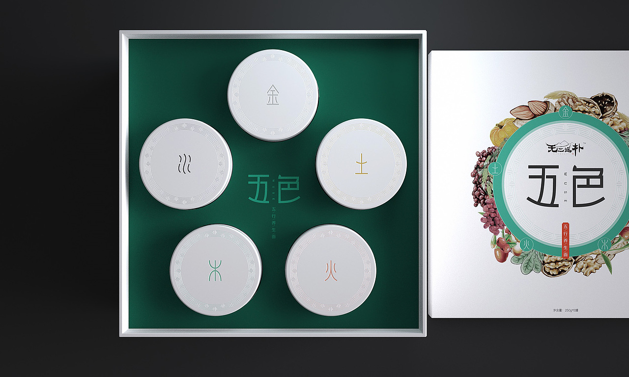 五色五行养生面包装设计