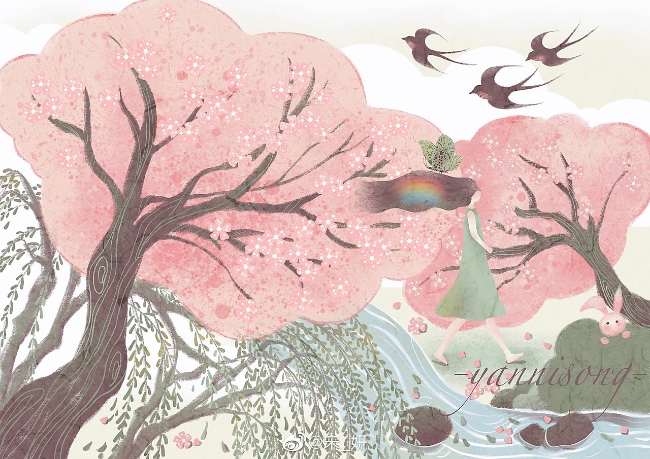 《春色》|插画|创作习作|宋妍插画 - 原创作品 - 站酷 (zcool)