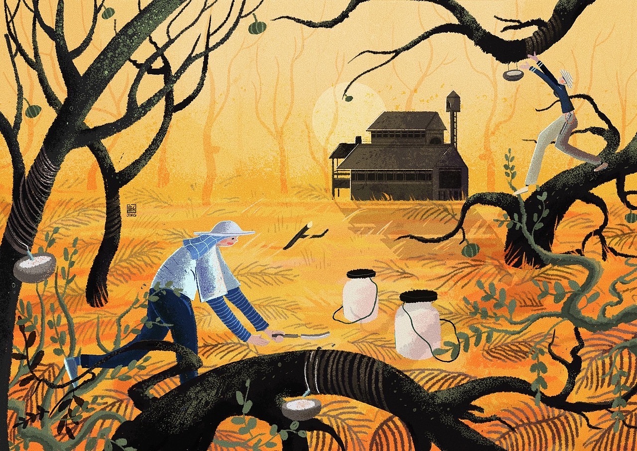 二月的工作（圖ZMTk3MTYyOTQw） - 商業(yè)插畫 - 站酷設計師阿蚌Boom原創(chuàng)素材 - 站酷ZCOOL