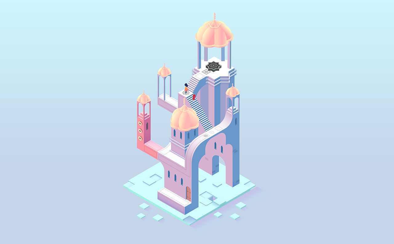 紀念碑谷-臨摹（圖ZMTg3MDM5NTgw） - 品牌 - 站酷設計師瘋子超人原創(chuàng)素材 - 站酷ZCOOL