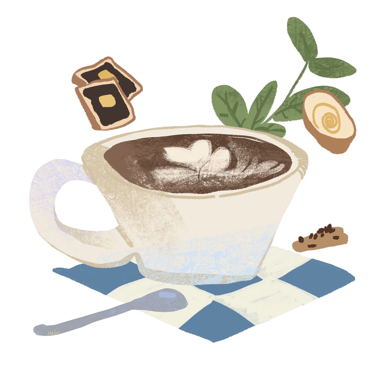 一起喝杯咖啡吧|插画|插画习作|可可椰子啊 - 原创作品 - 站酷 (ZCOOL)