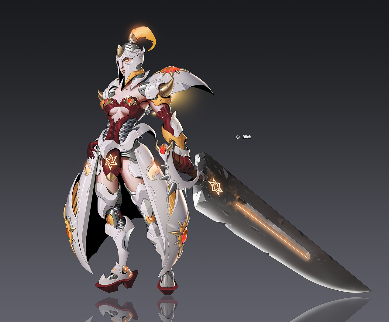 角色代号:耀光 br>思路关键词:阳光,凤凰,巨剑士,战甲