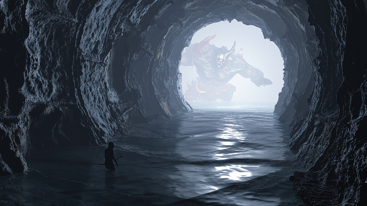 c4d-科幻场景:洞穴练习题