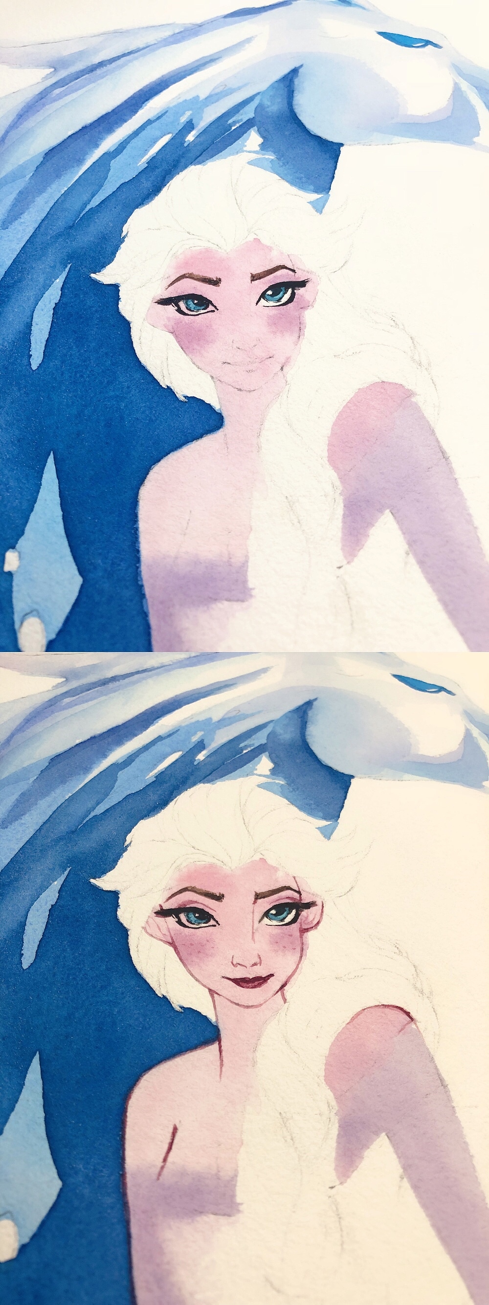 冰雪奇缘 水彩（图ZMTg2ODQ1ODg4） - 商业插画 - 站酷设计师树上没有_猫原创素材 - 站酷ZCOOL
