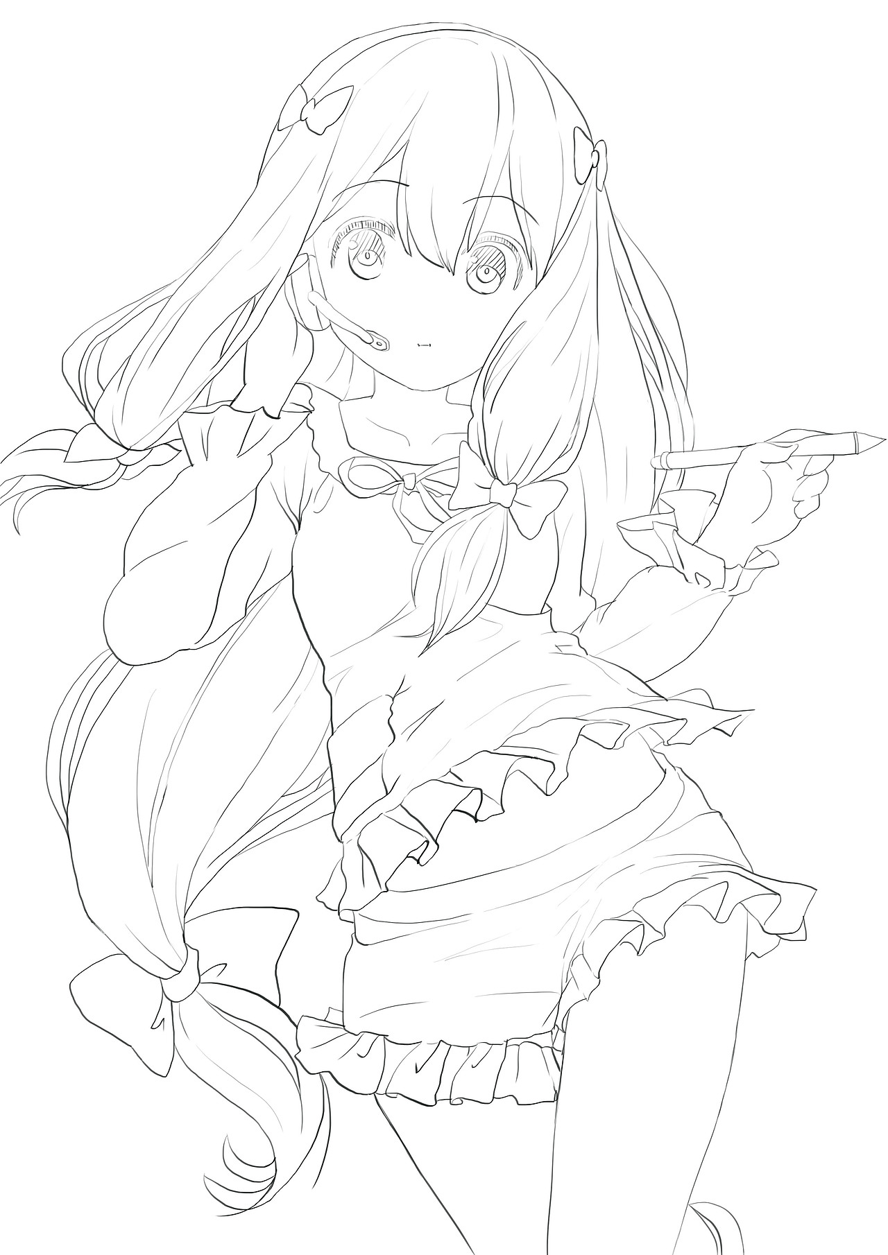 勾线练习——二次元萌妹