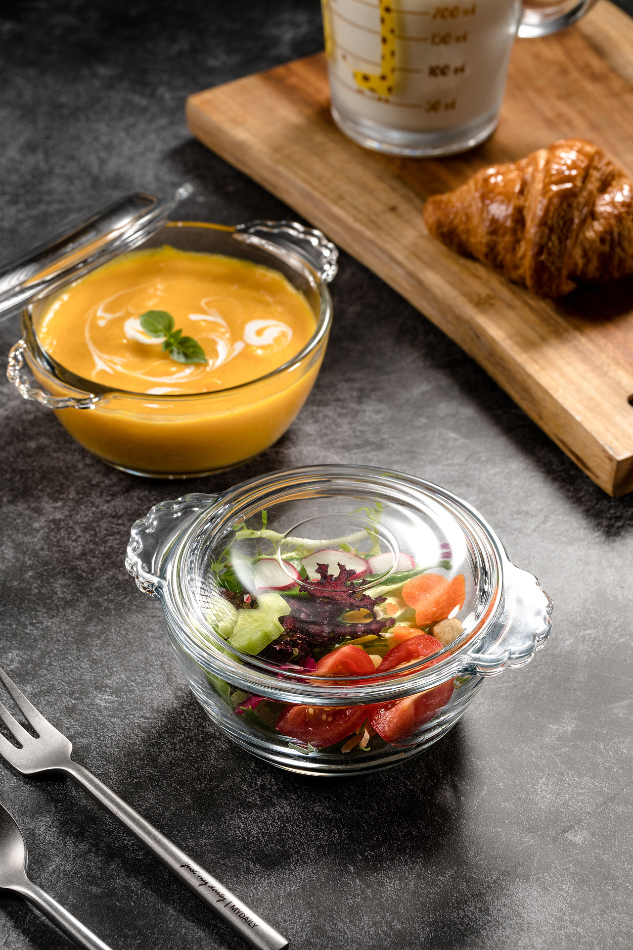 电商生活用品摄影 花边透明玻璃小碗可爱小汤碗