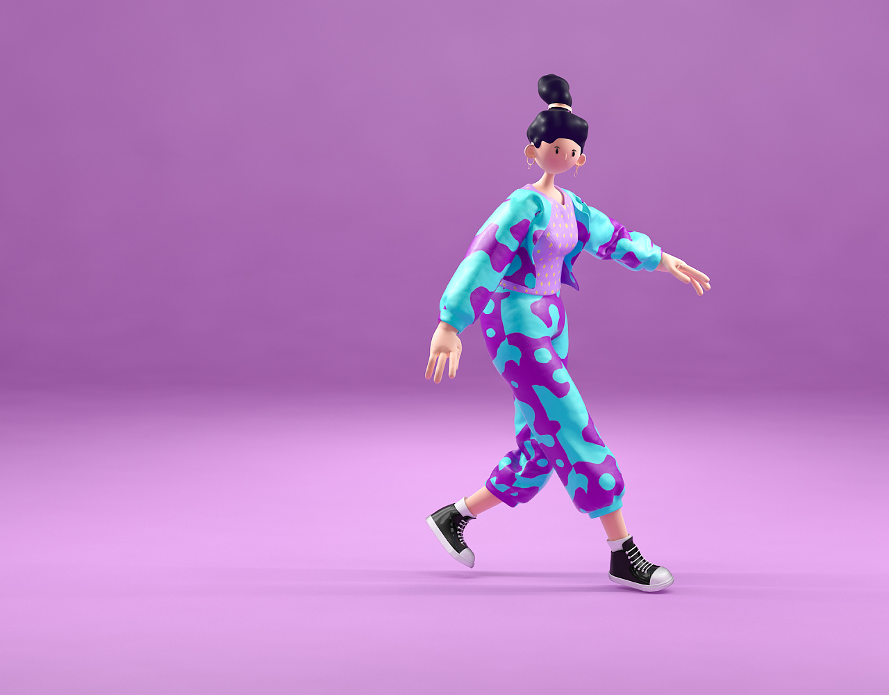 c4d md布料制作卡通人物 渲染尝试