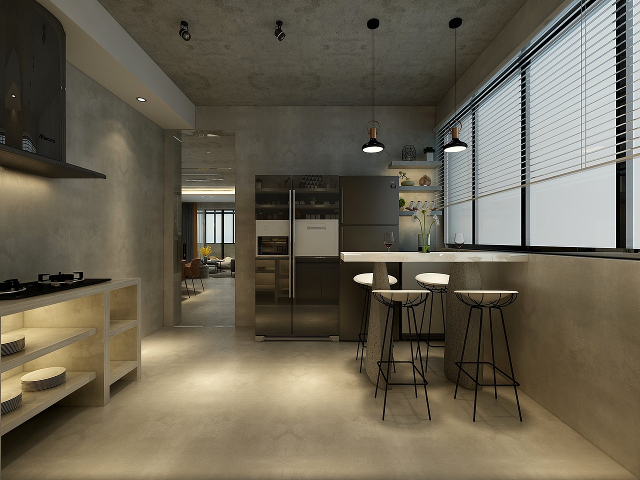 300㎡极简工业风六居室