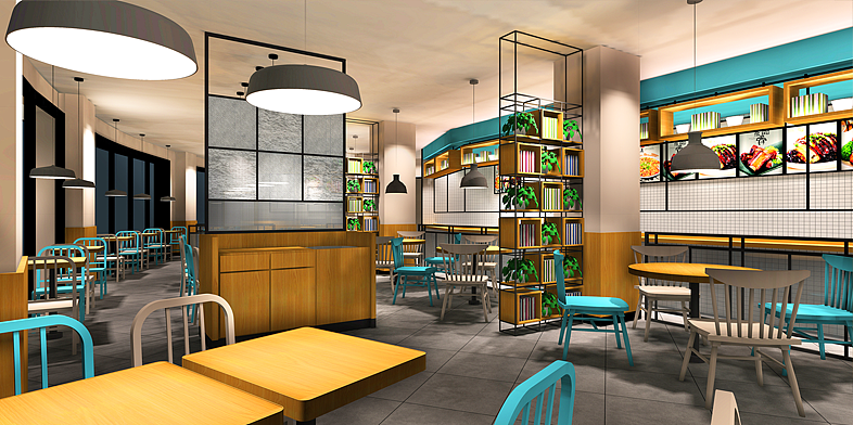 连云港餐饮设计/尚班族连锁快餐饮空间设计/品深设计