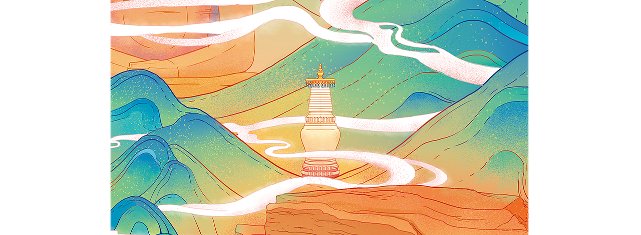 山西名景 插画（图ZMTgwMzM3MzQ0） - 艺术插画 - 站酷设计师嘿白HB原创素材 - 站酷ZCOOL