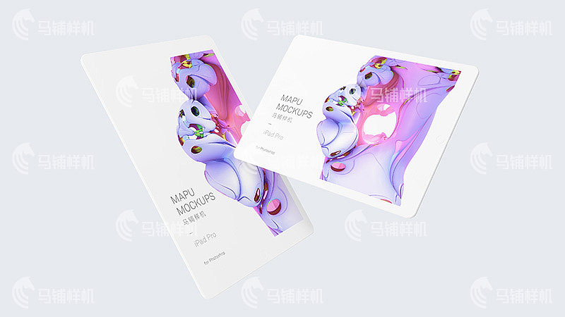 ipad pro白模 苹果平板电脑智能贴图样机模板版psd素材