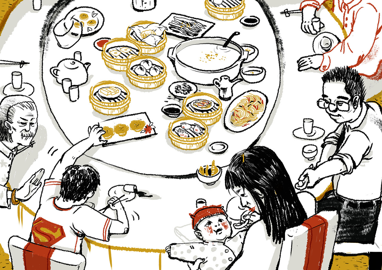 二 早茶文化 br>   "早茶的形式从推推车到酒楼电子点单,不变的,是