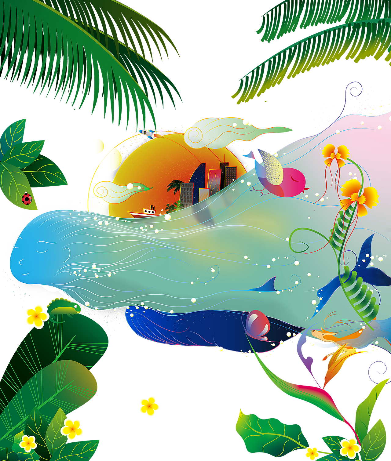 插画：少点塑料，多点生机（图ZMjI0ODY0NjA0） - 商业插画 - 站酷设计师囧黎JoonLi原创素材 - 站酷ZCOOL