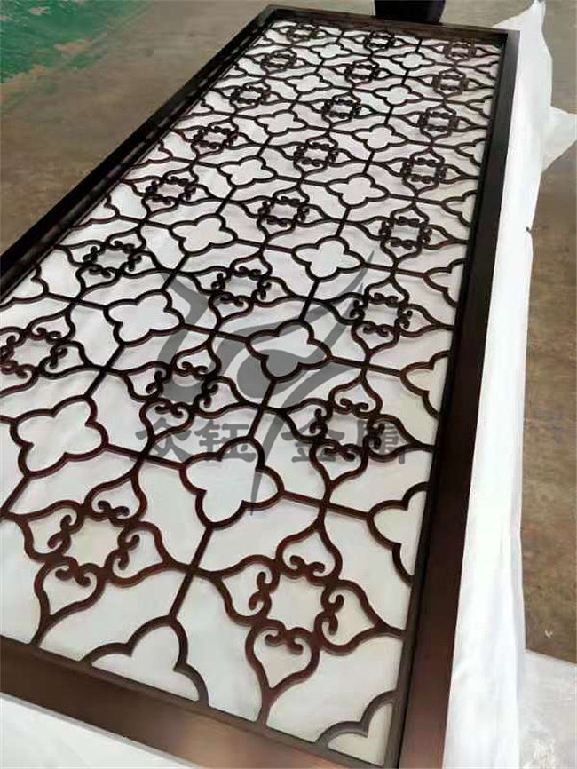 不锈钢整板激光雕花屏风隔断