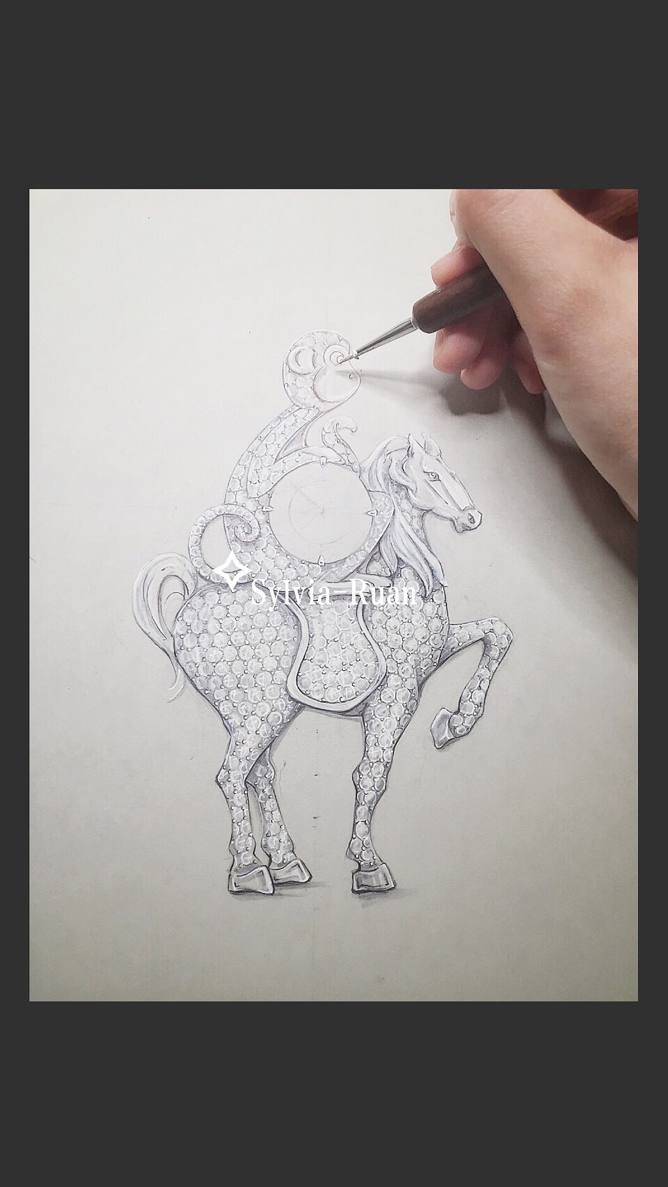 原創作品：步驟圖-《馬上封侯》藝術創作手繪珠寶（图ZNzYxMDIyOTI=） - 其他平面 - 站酷设计师Sylvia诗慧原创素材 - 站酷ZCOOL