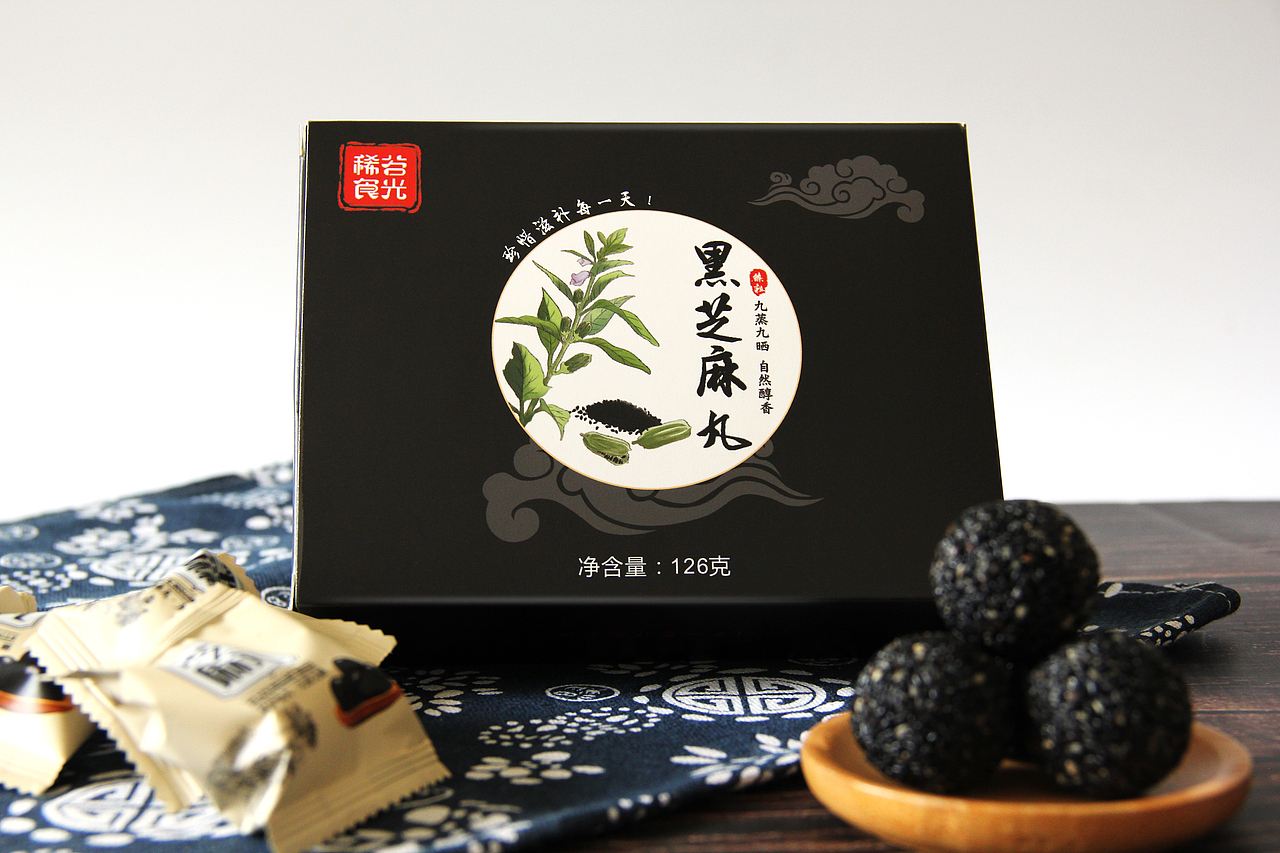 稀谷食光黑芝麻丸（图ZMjUyODM2MjQ4） - 产品摄影 - 站酷设计师猫咪老师920原创素材 - 站酷ZCOOL