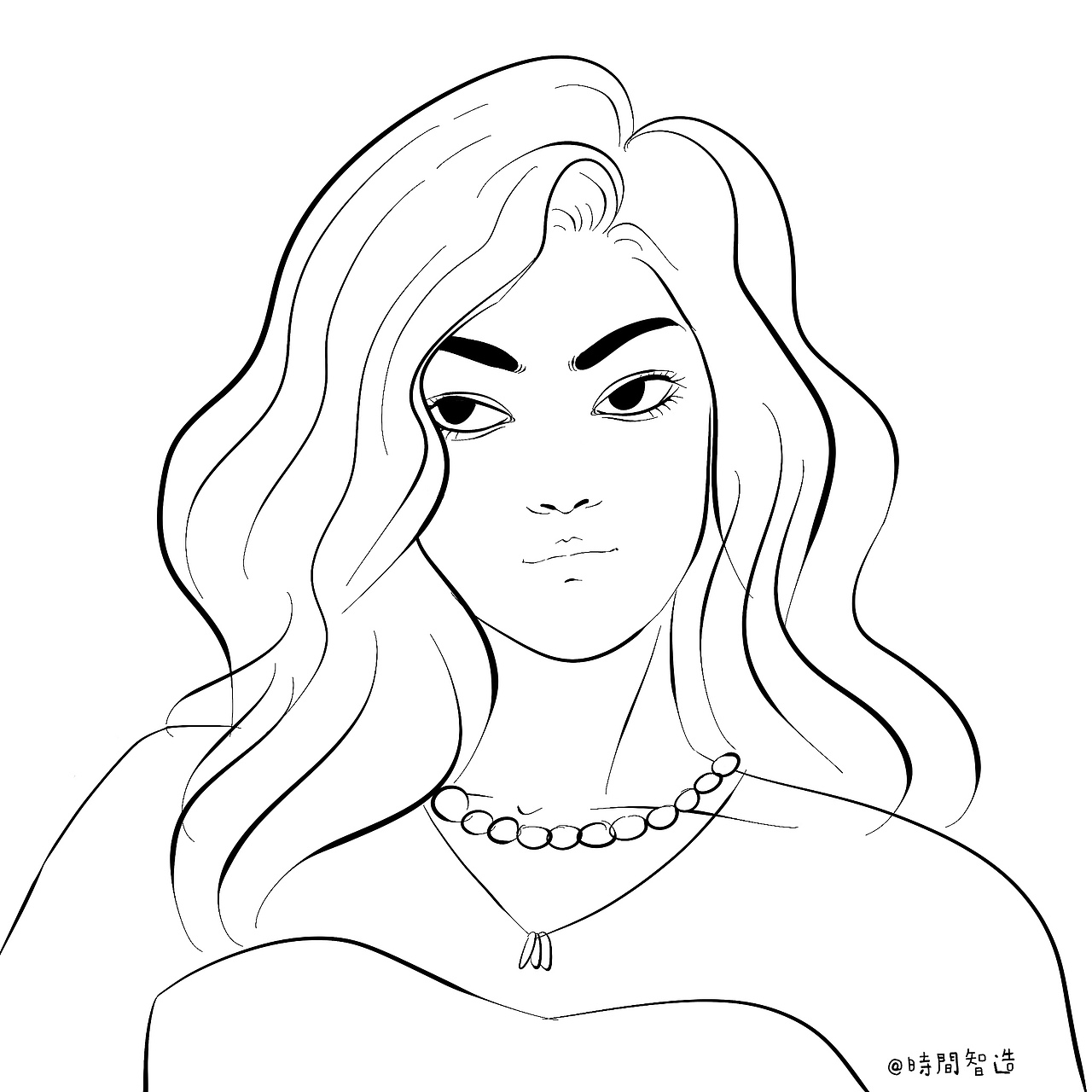 女生头像线稿（图ZMjY3MTU3ODQ4） - 创作习作 - 站酷设计师時間智造原创素材 - 站酷ZCOOL