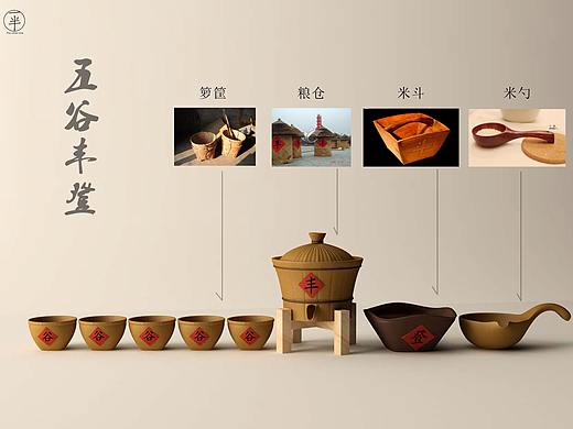 《五谷丰登》陶类自动茶具套组设计——已生成上市