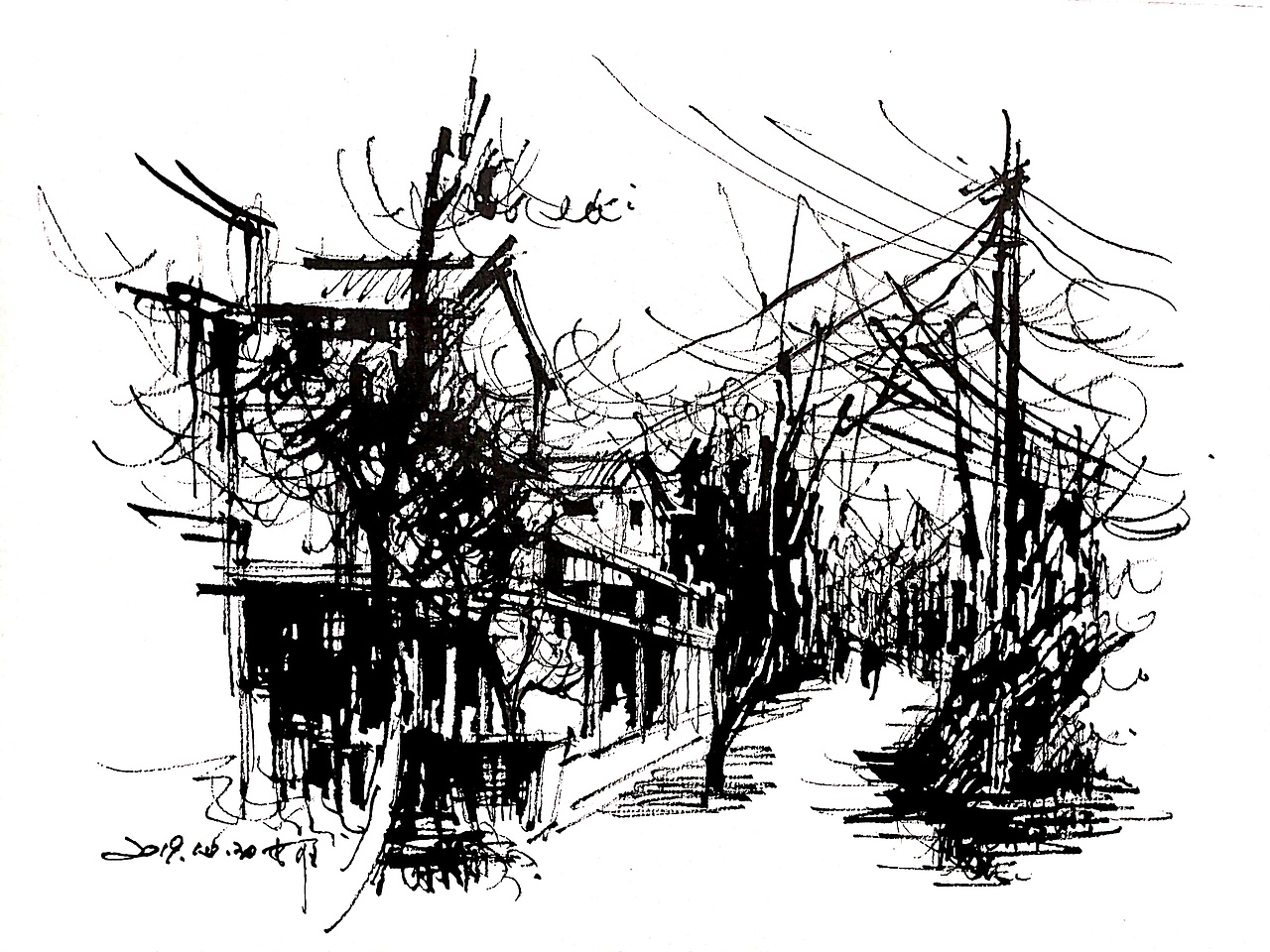 阿王速写建筑风景手绘