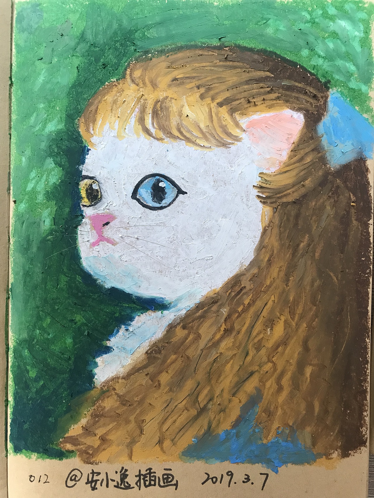 100只猫油画棒第二波（图ZMTQ5Mjg5NDgw） - 儿童插画 - 站酷设计师安小逸插画原创素材 - 站酷ZCOOL