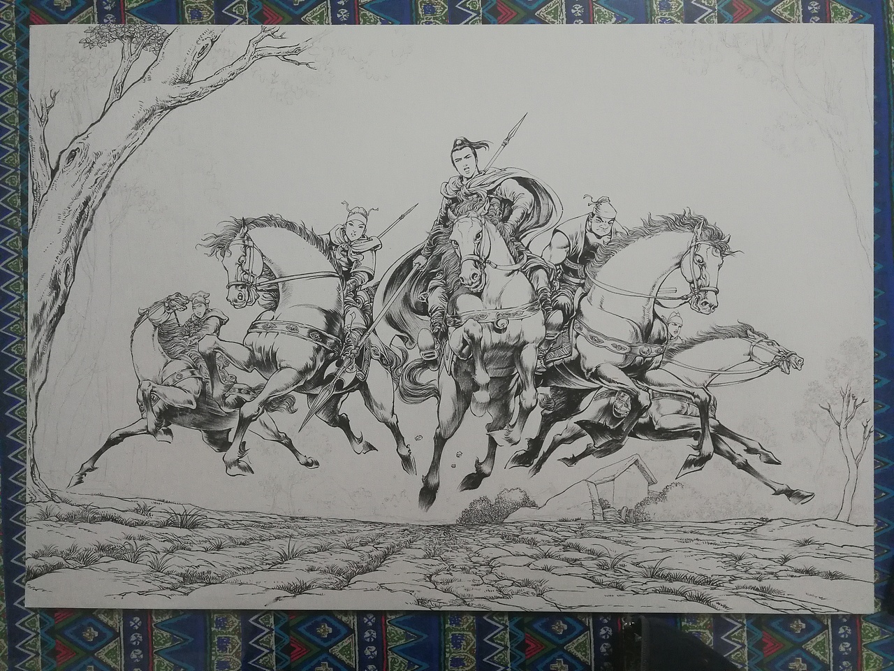 绘制背景营造气氛,我这背景地面画惨了。