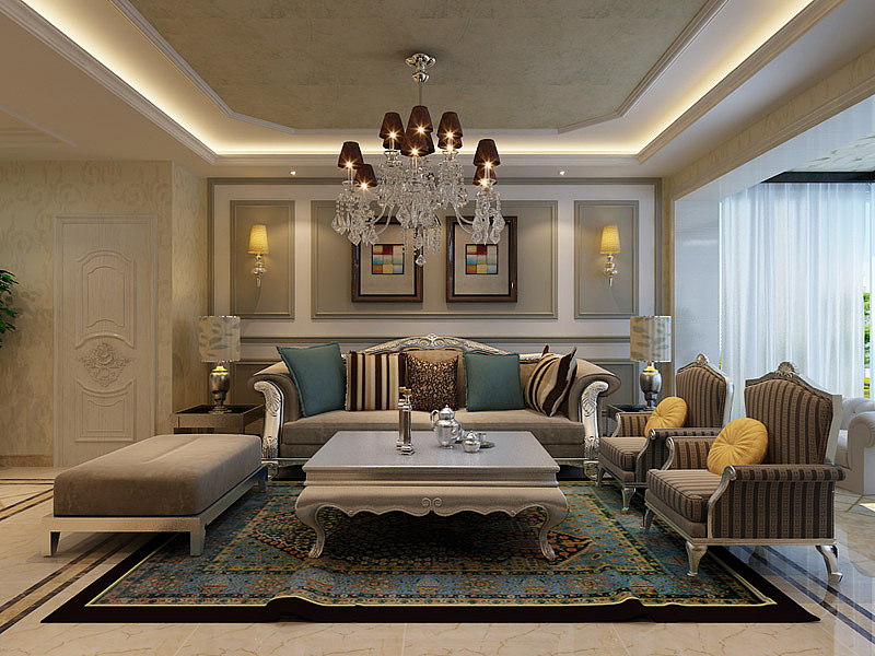 世纪花园110㎡三室两厅现代欧式风格装修效果图-金舍装饰-石家庄装修