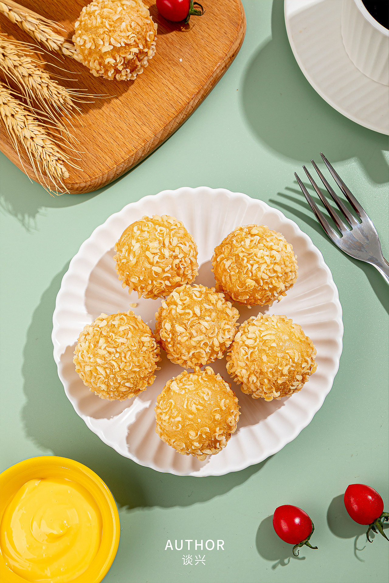 雪花球点心拍摄