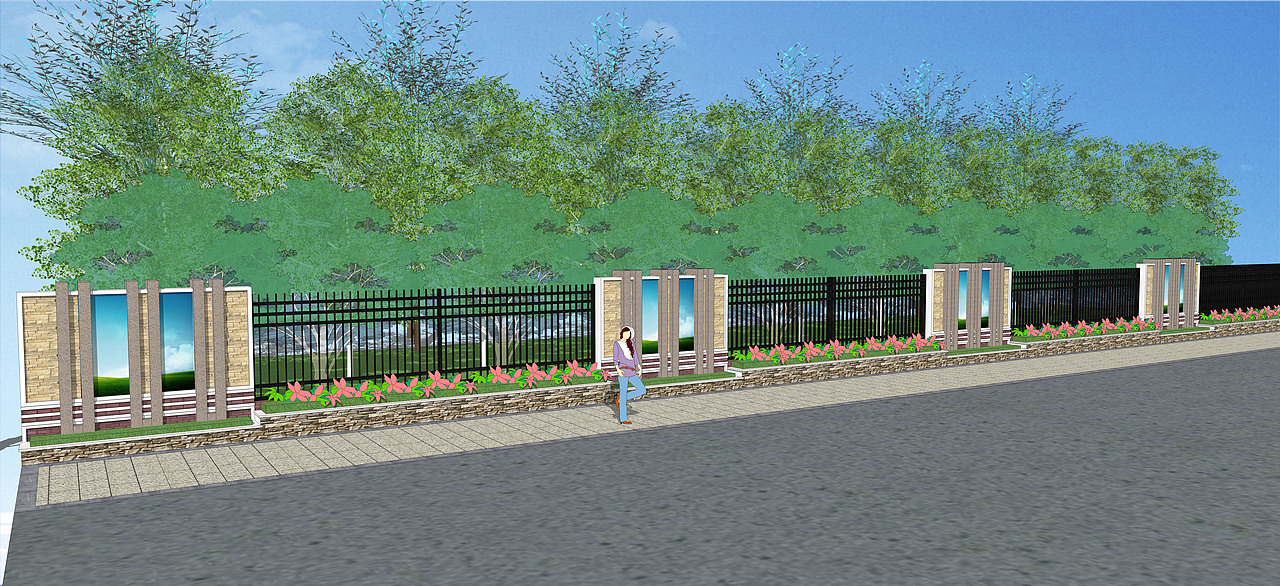 围墙一组（图ZNDY0NzU4MzY=） - 景观设计 - 站酷设计师糯米米米原创素材 - 站酷ZCOOL