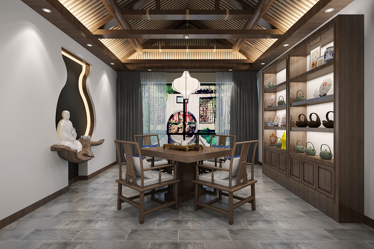 茶室设计（图ZMjI5MzAxNDM2） - 家装设计 - 站酷设计师Gypppppp原创素材 - 站酷ZCOOL
