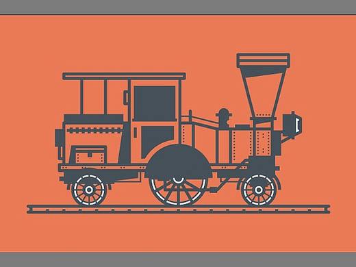 创建老式火车插图