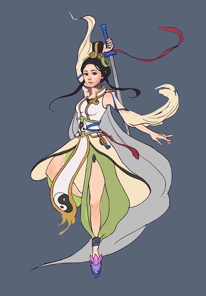 半Q小道童绘制过程图