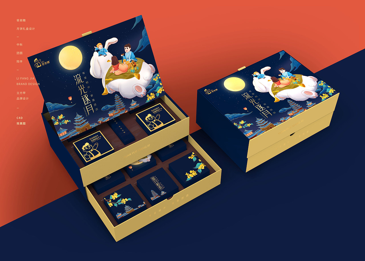 爸爸糖月饼礼盒包装设计