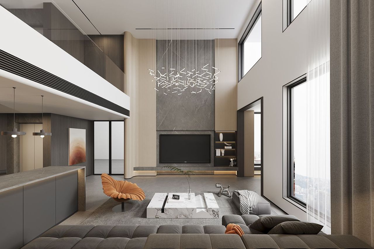 别墅挑空客厅（图ZMzMyODY1NzAw） - 家装设计 - 站酷设计师托托托托塔天王原创素材 - 站酷ZCOOL