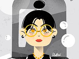 插画-习作「摸鱼」