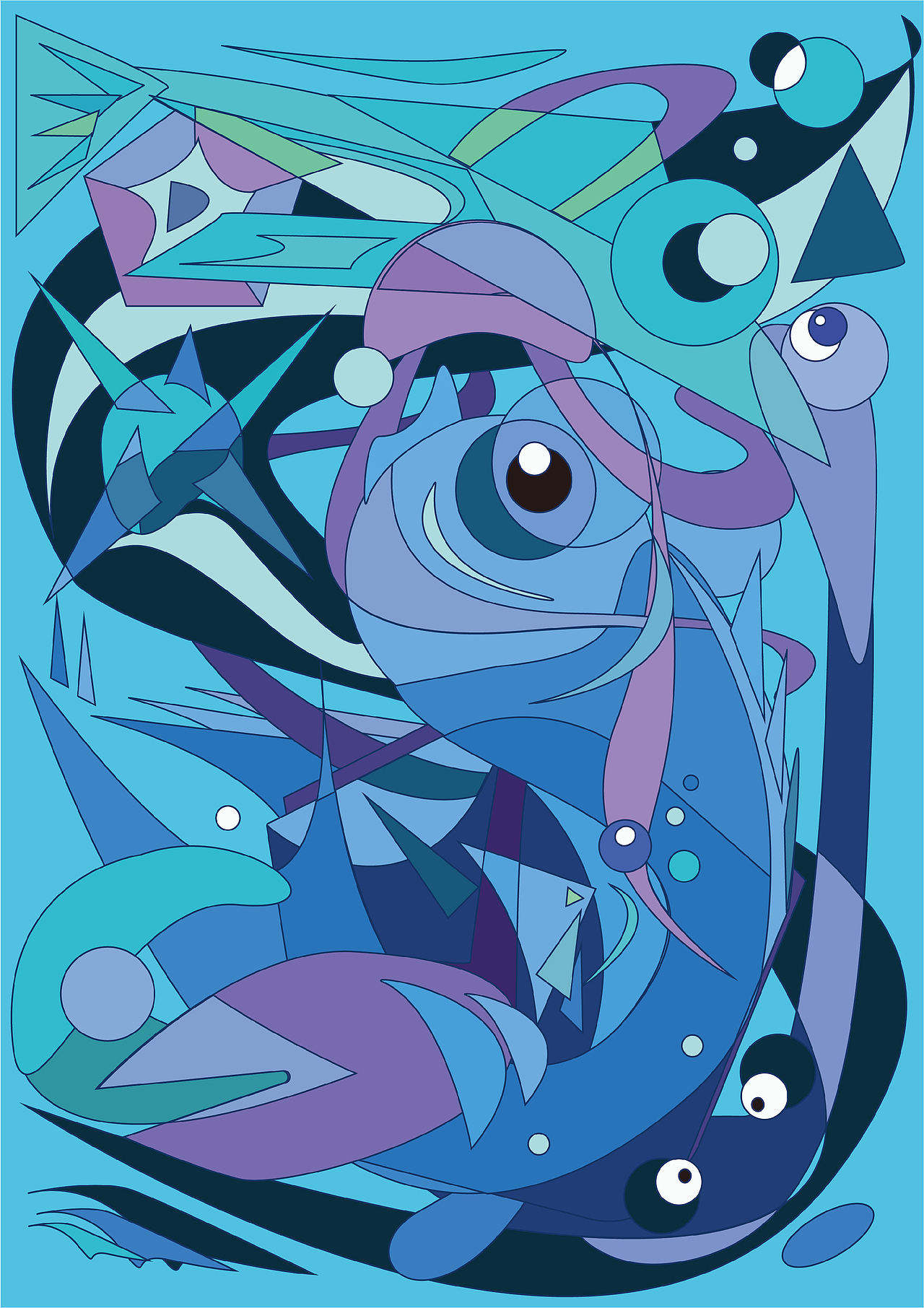 蓝色海洋（图ZMTg3MjI2NDY4） - 创作习作 - 站酷设计师不会画画的小怪兽原创素材 - 站酷ZCOOL